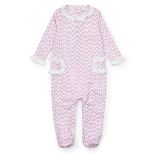 Lila and Hayes Lucy Girls Romper - Pretty Pink Bows