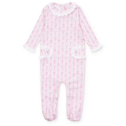 Lila and HayesLila and Hayes Lucy Ruffled Zipper Footie - Ballet & BowsBabysupermarket