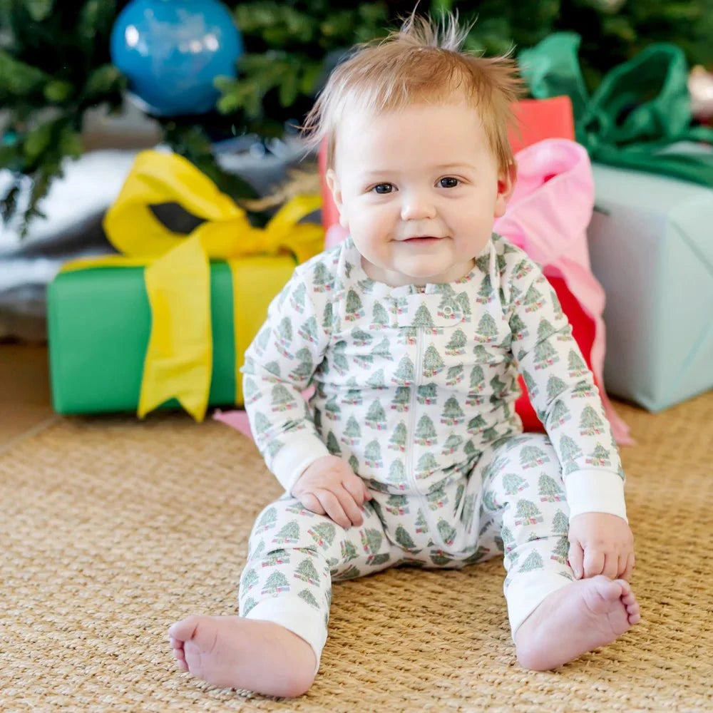 Lila and Hayes Lila and Hayes Parker Zipper Pajama - Under the Christmas Tree