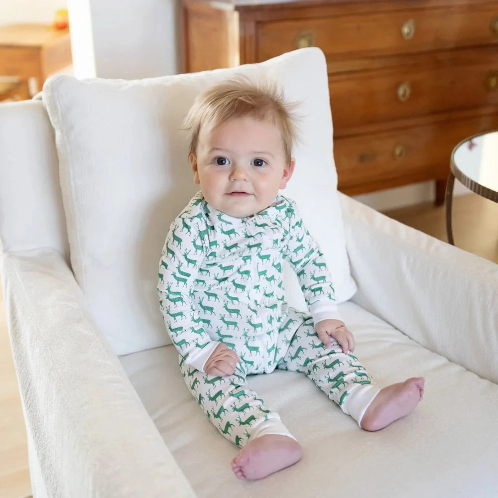 Lila and Hayes Parker Zipper Pajama - Woodland Deer