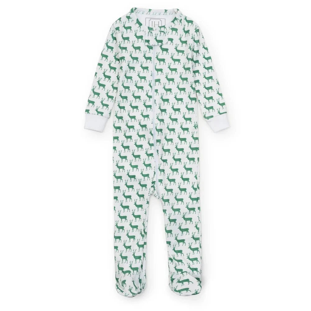 Lila and Hayes Parker Zipper Pajama - Woodland Deer