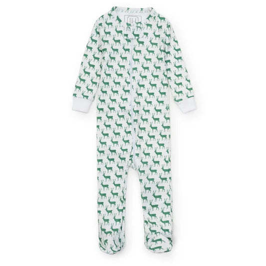 Lila and Hayes Parker Zipper Pajama - Woodland Deer