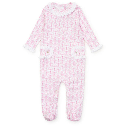 Lila and Hayes Lucy Ruffled Zipper Footie - Ballet & Bows