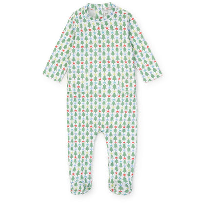 Lila and Hayes Tree Topper Stars / 0-3 Mo Lila and Hayes Boys Preston Footed Romper - Tree Topper Stars