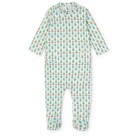 Lila and Hayes Tree Topper Stars / 0-3 Mo Lila and Hayes Boys Preston Footed Romper - Tree Topper Stars