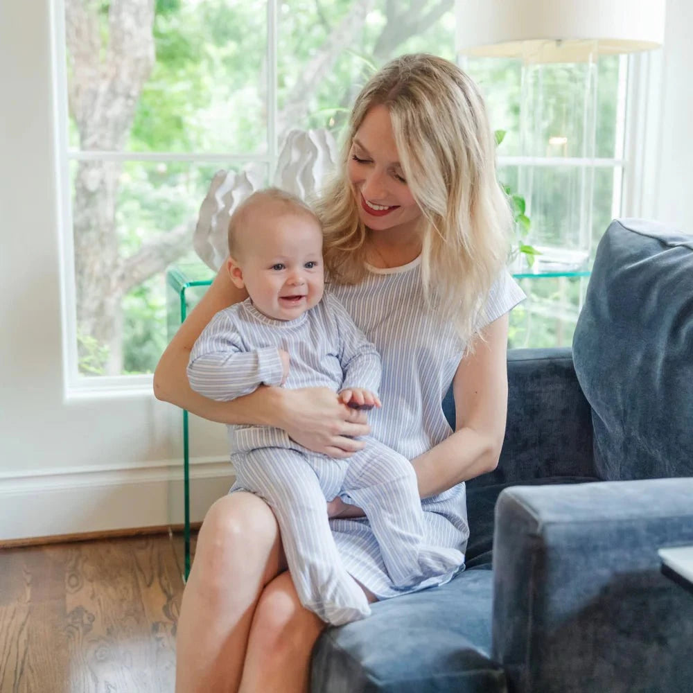 Lila and Hayes Preston Boys Romper - Classic Stripe