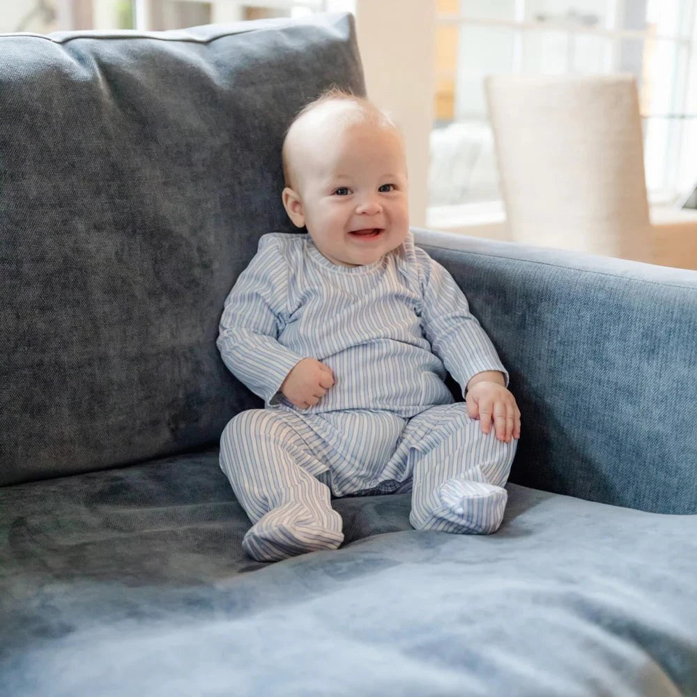Lila and Hayes Preston Boys Romper - Classic Stripe