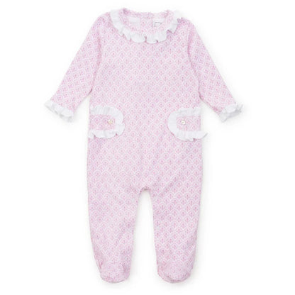 Lila and Hayes Girls Apparel / Sleepwear / Infant Scalloped in Pink / Newborn Lila and Hayes Scalloped in Pink Lucy Romper