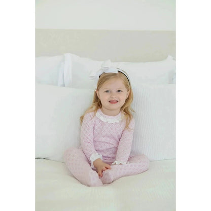 Lila and Hayes Girls Apparel / Sleepwear / Infant Lila and Hayes Scalloped in Pink Lucy Romper