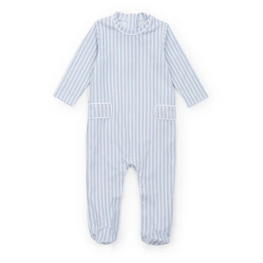 Lila and Hayes Boys Apparel / Sleepwear / Infant Stripes in Blue / Newborn Lila and Hayes Stripes in Blue Preston Romper