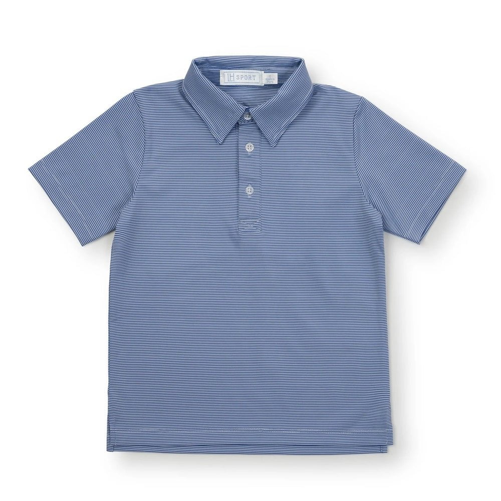 Lila and Hayes General 7 / BLUE AND WHITE STRIPES / R24 Lila and Hayes Will Performance Polo