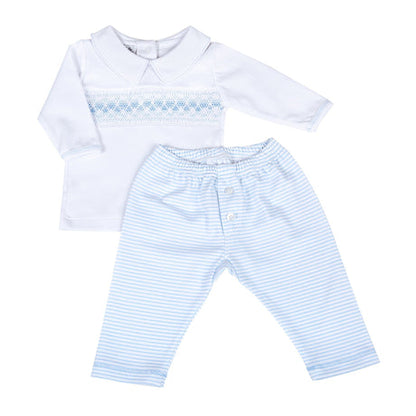 Magnolia Baby Lilly and Logan Pink Smocked Collared Girl Pant Set