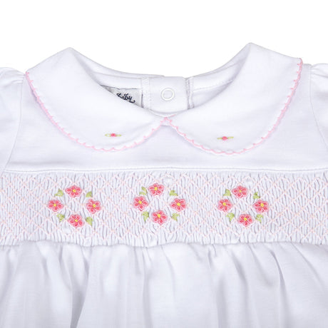 Magnolia Baby Lilly and Logan Pink Smocked Collared Girl Pant Set