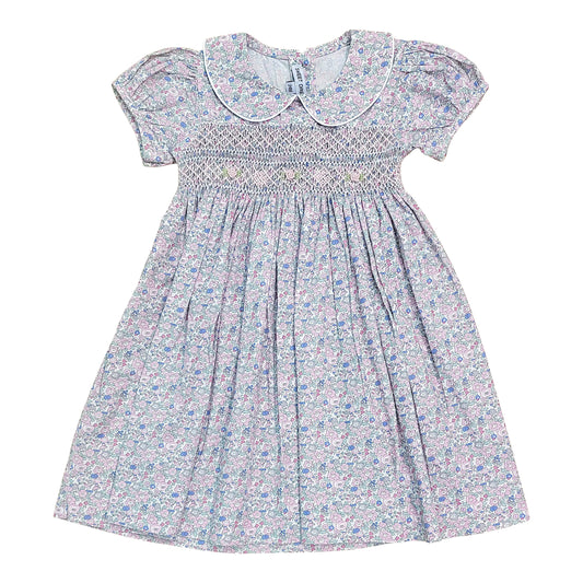 Sweet Dreams Lily Printed Smocked Dress with Collar