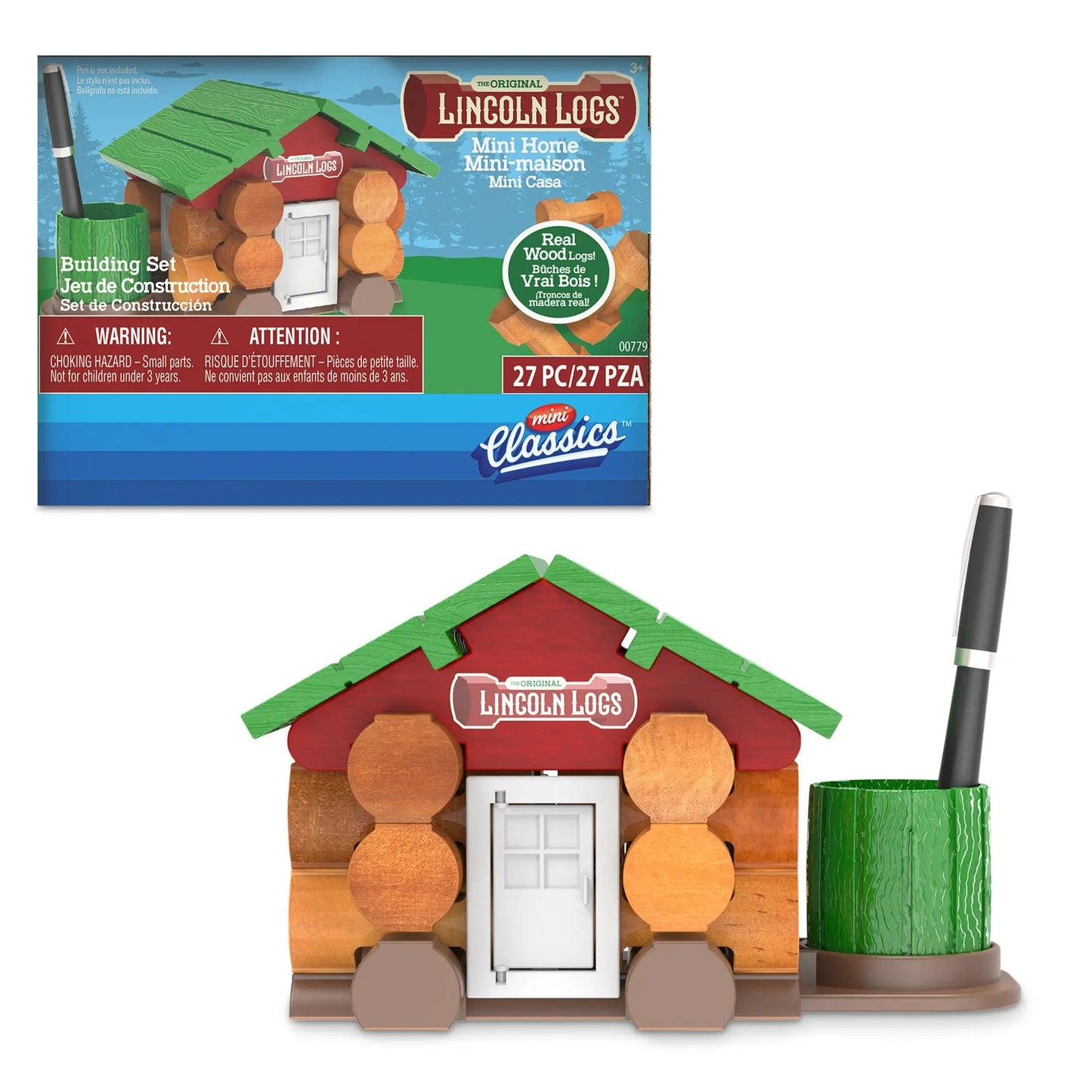 Schylling Building and Construction Lincoln Logs Mini Home - Mini Classics 27PC