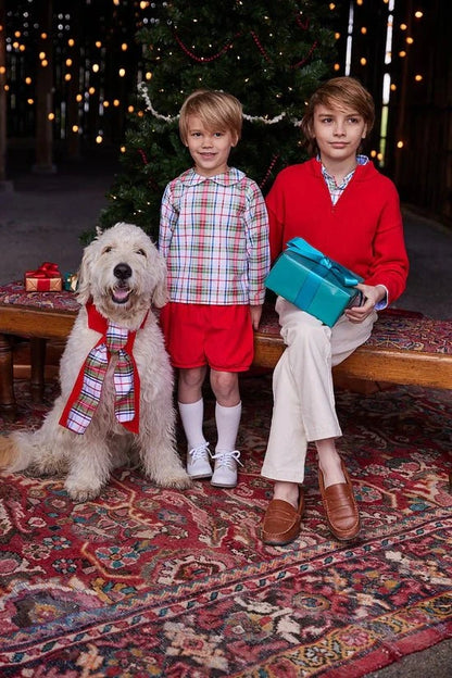 Little English Banded Short - Red Corduroy