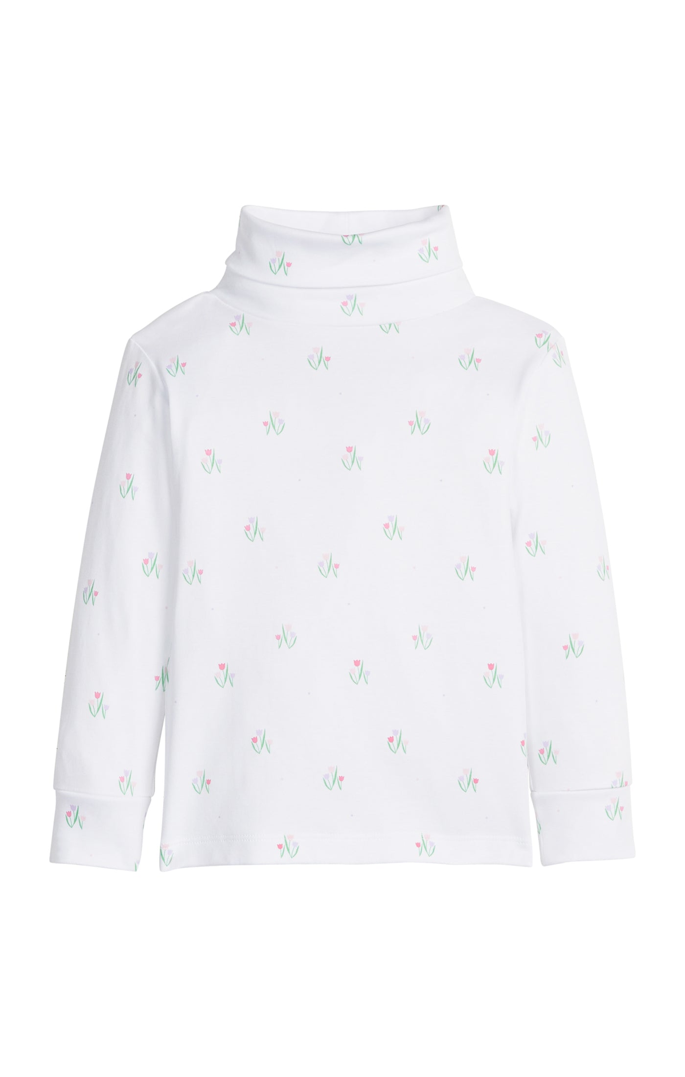 Little English Printed Turtleneck - Tulips