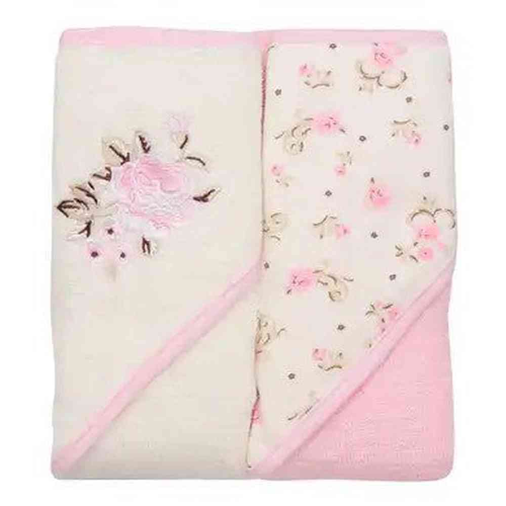 Little Me 2 Pack Hooded Towels Pink Floral