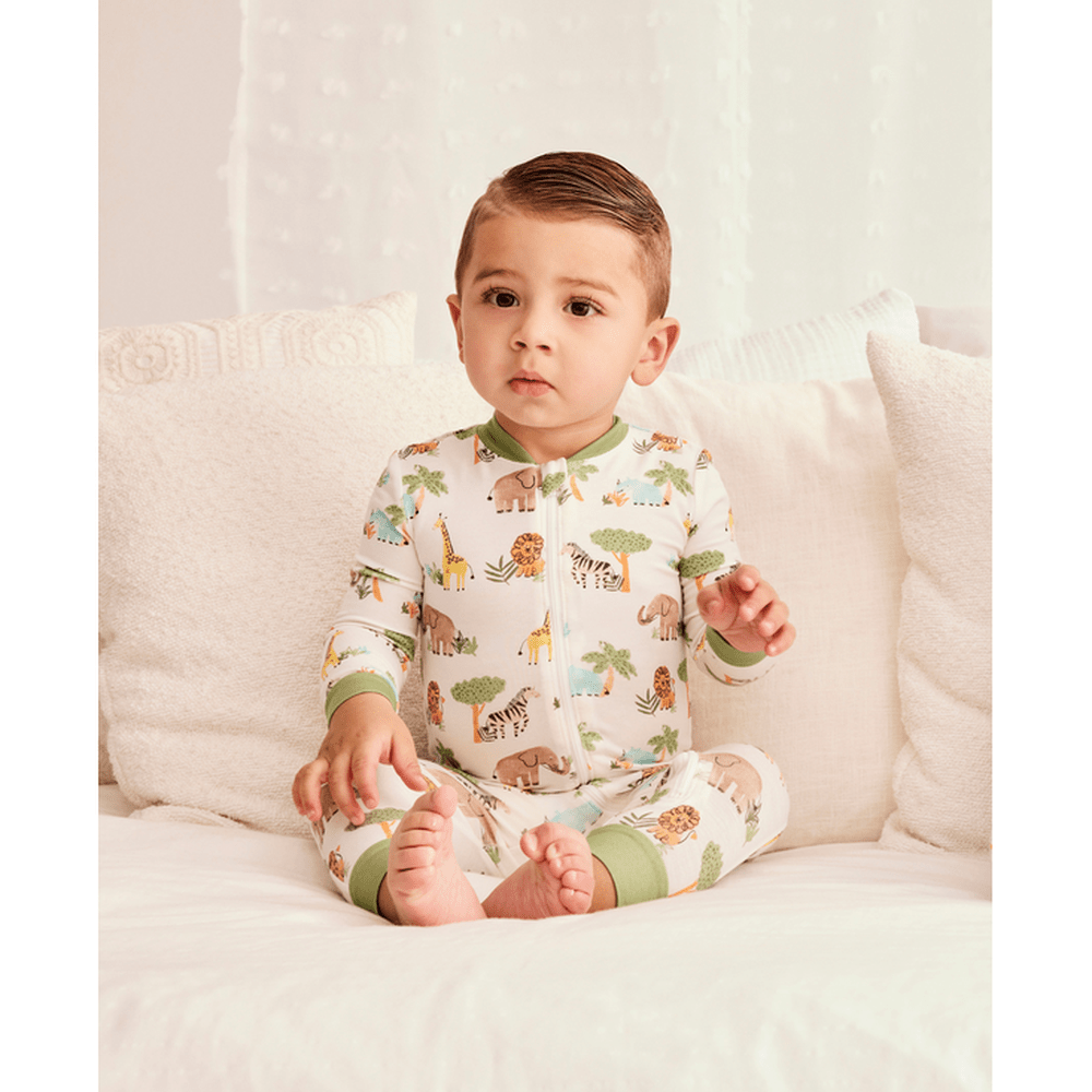 Little Me Boys Safari Zip Front Sleeper