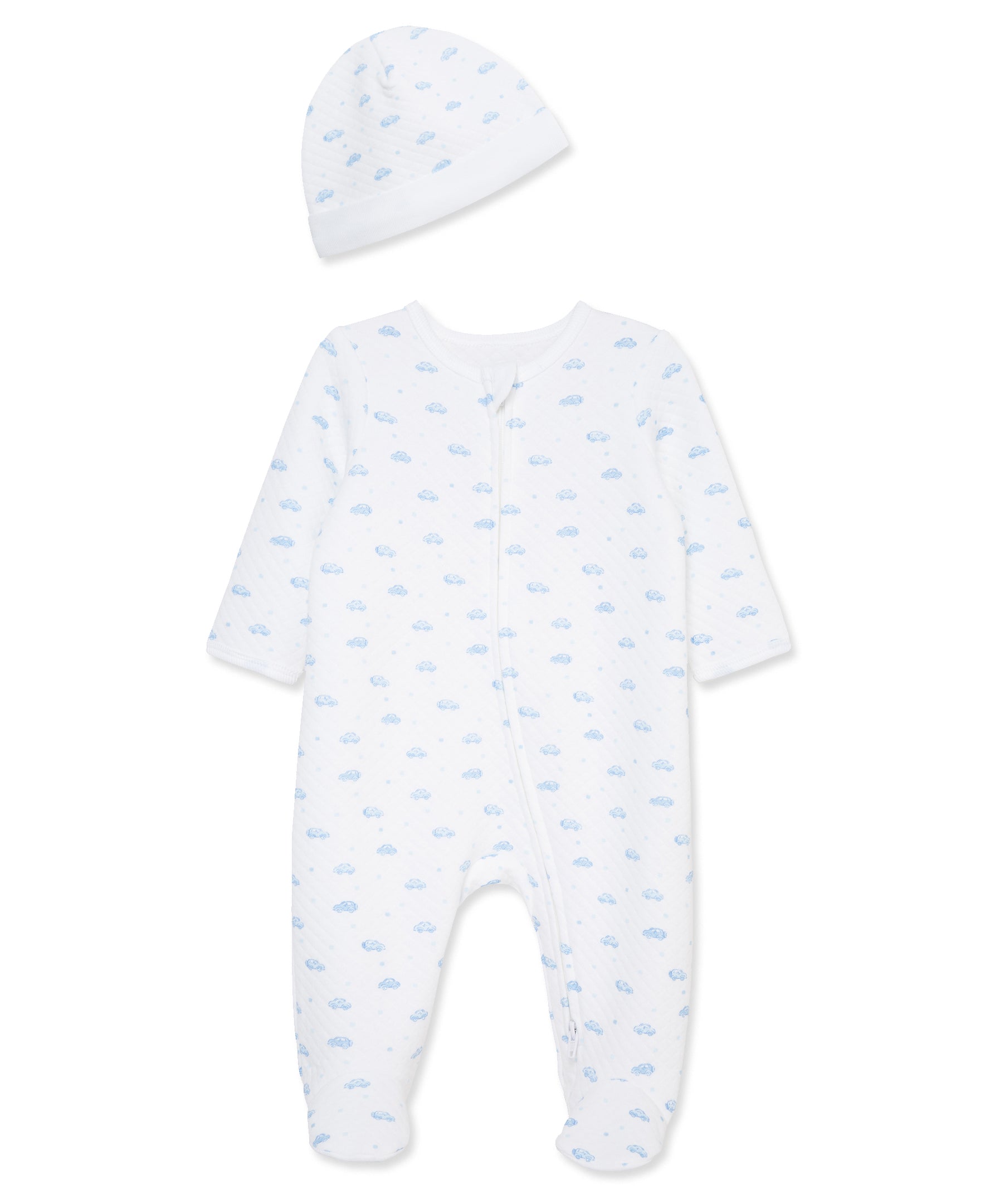 Little Me Cars Quilt Footie with Hat
