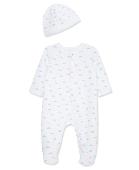 Little Me Cars Quilt Footie with Hat
