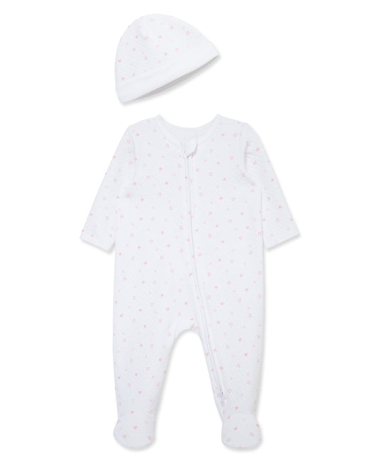 Little Me Joyful Quilt Footie with Hat