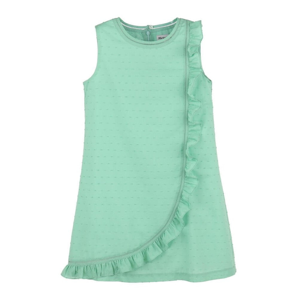 Luli & Me Aqua Classic Swiss Dot Ruffles Dress 7-10