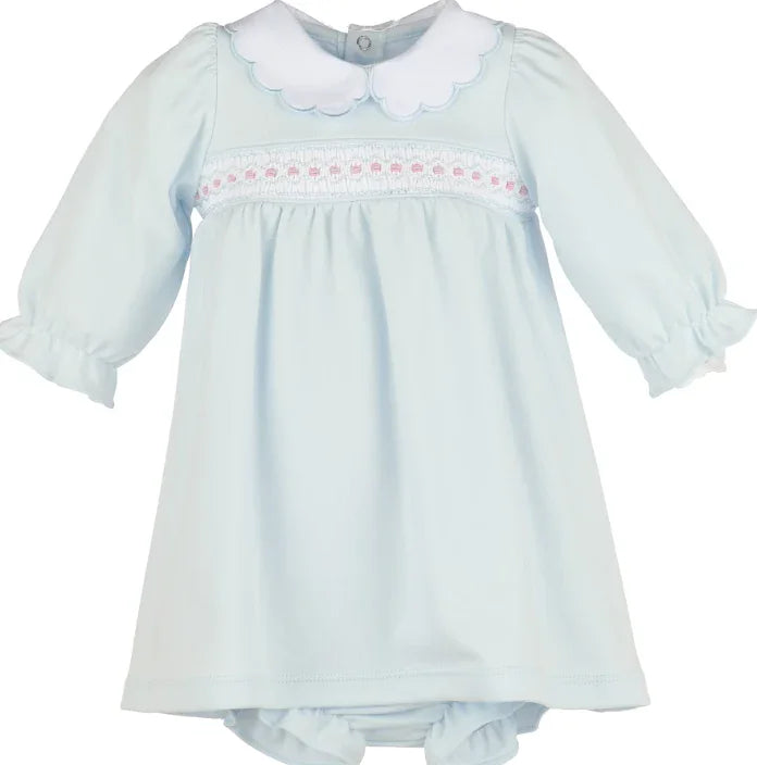 Luli & Me Blue / 12 Mo Luli & Me Warm Winter Home Smock Dress