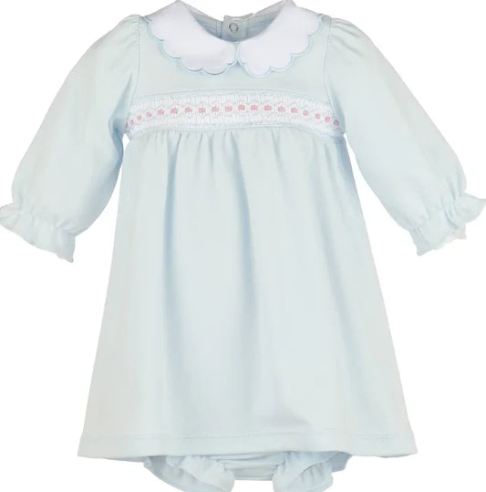 Luli & Me Blue / 12 Mo Luli & Me Warm Winter Home Smock Dress