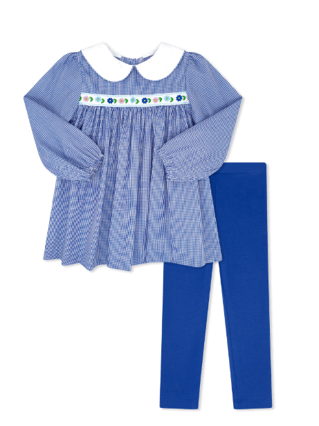 Lullaby Set Girls Play Sets River Royal / 2 Toddler Lullaby Set Girls Layla Legging Set - River Royal Mini Gingham, Flowers