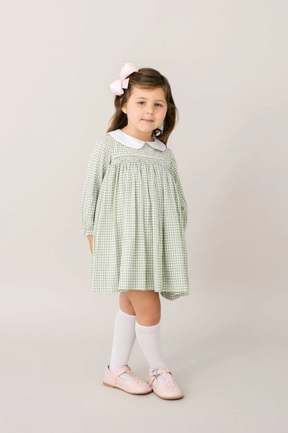 Lullaby Set Infant Lullaby Set Girls Michelle Dress - Grove Park Green Windowpane