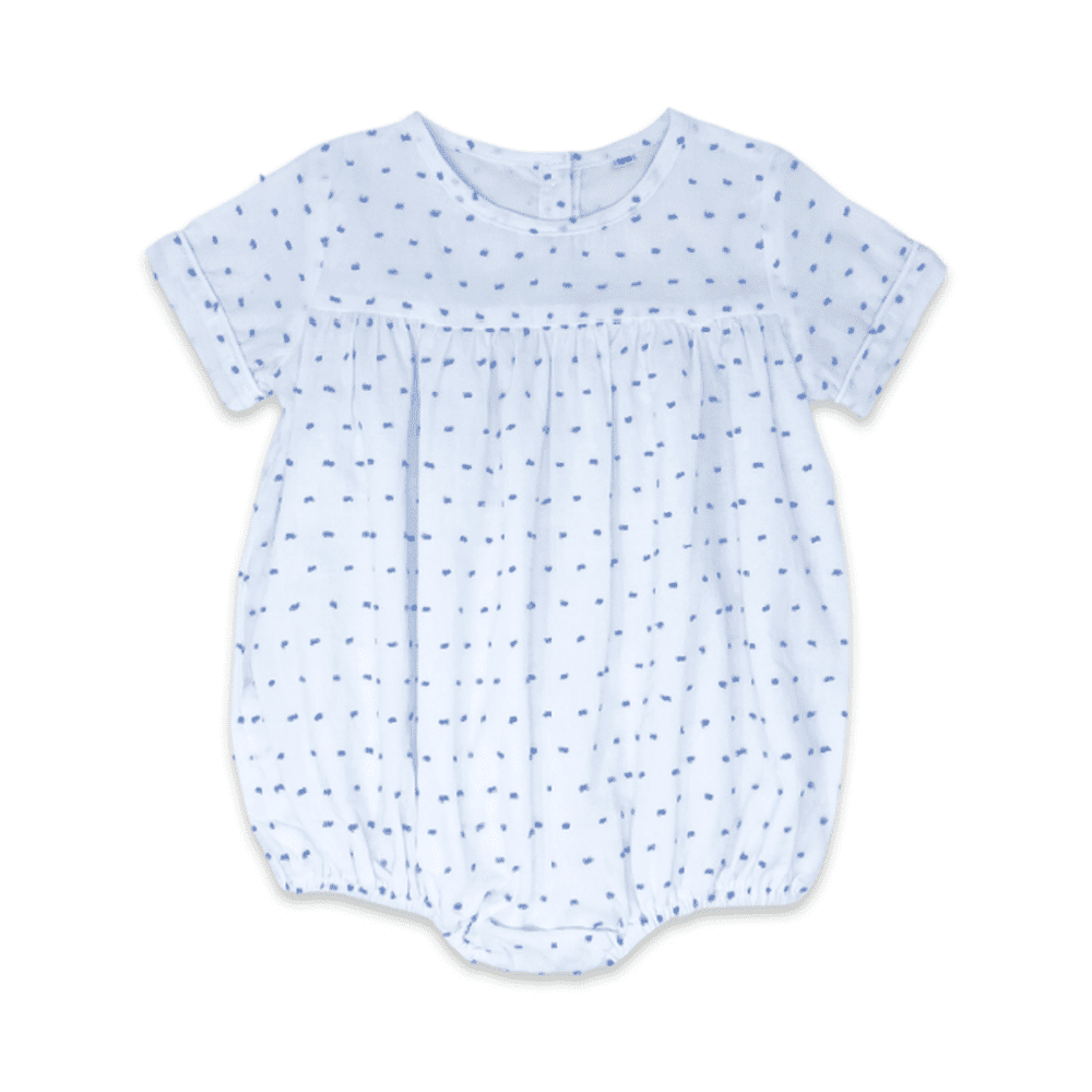 Lullaby Set Mother May I Bubble White & Blue Swiss