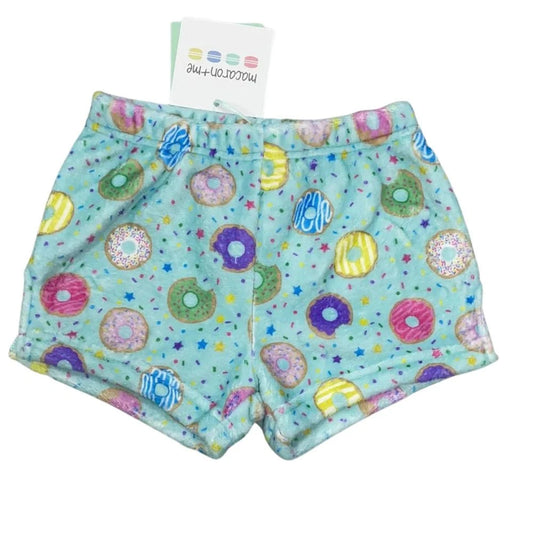 Macaron & Me Turquoise Donuts Plush Shorts