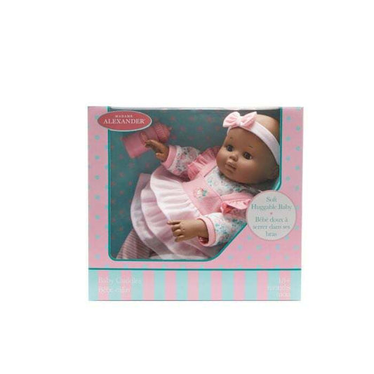 Madame Alexander Doll Baby Cuddles Pink Floral Dark Skin Tone