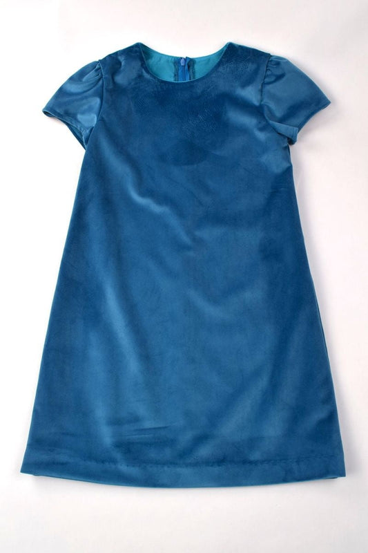 Funtasia Too Girls Dresses Turquoise / 7 Maggie Breen Turquoise Velvet Aline Dress