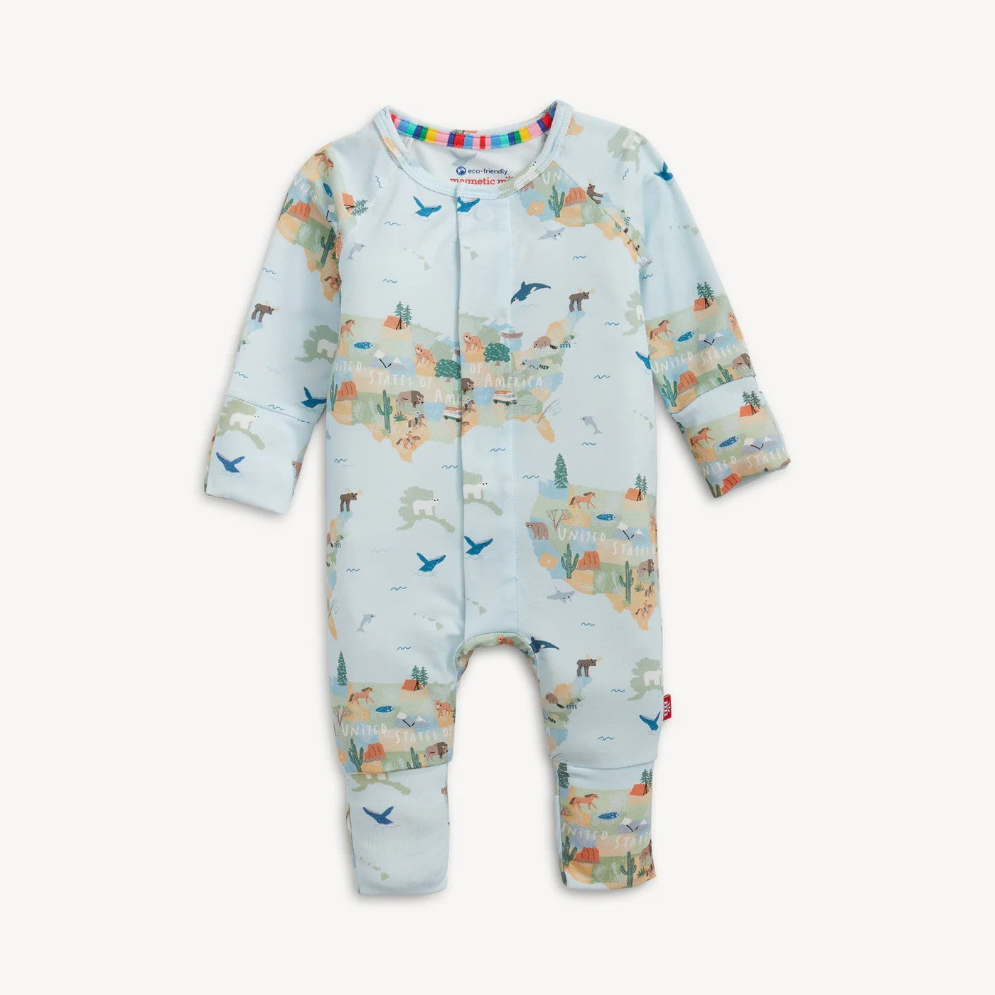 Magnetic Me Boys Apparel / Sleepwear / Infant Magnetic Me America The Beautiful Modal Magnetic Coverall