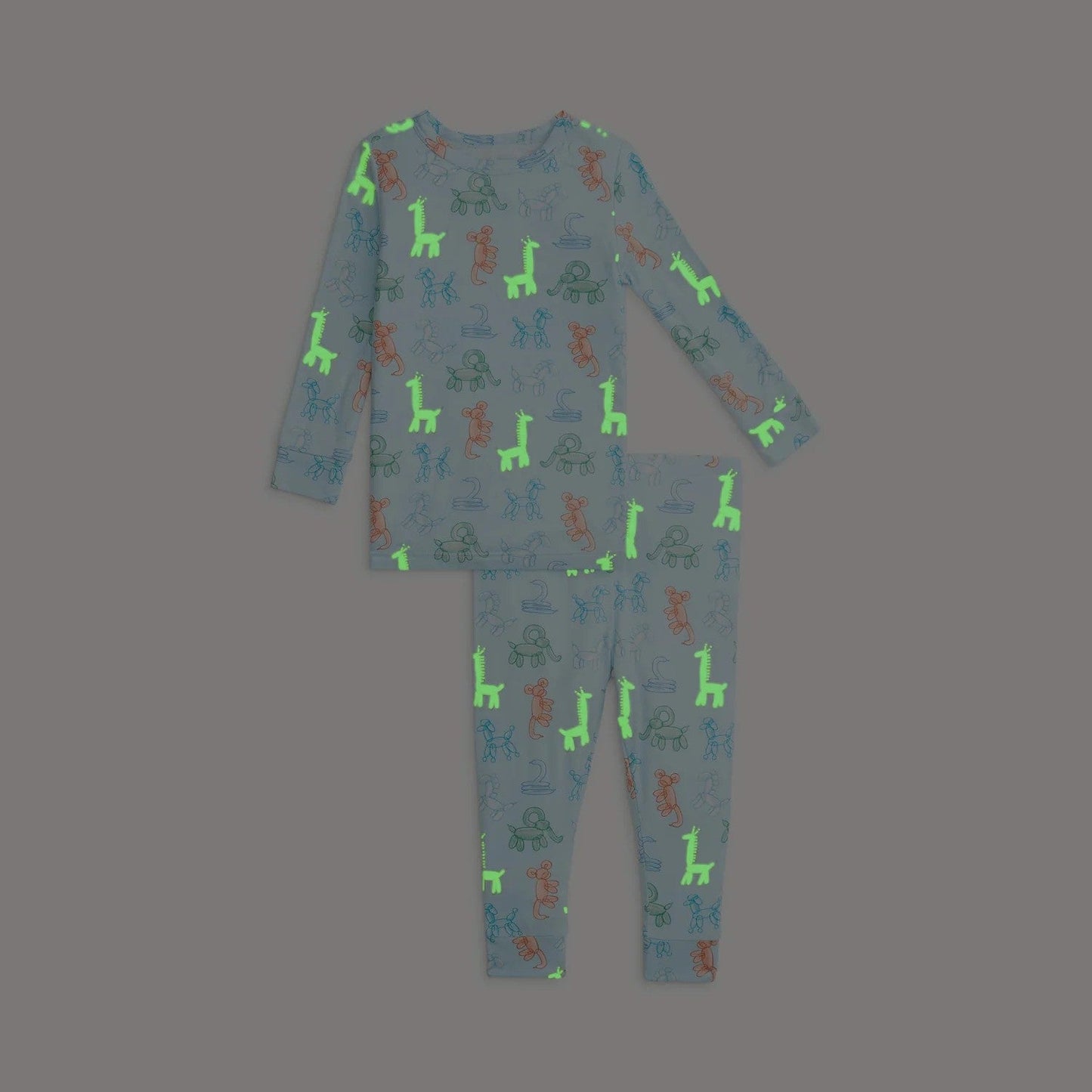 Magnetic Me Blue Party Animals Glow In The Dark Magnetic Modal Long Sleeve PJ Set