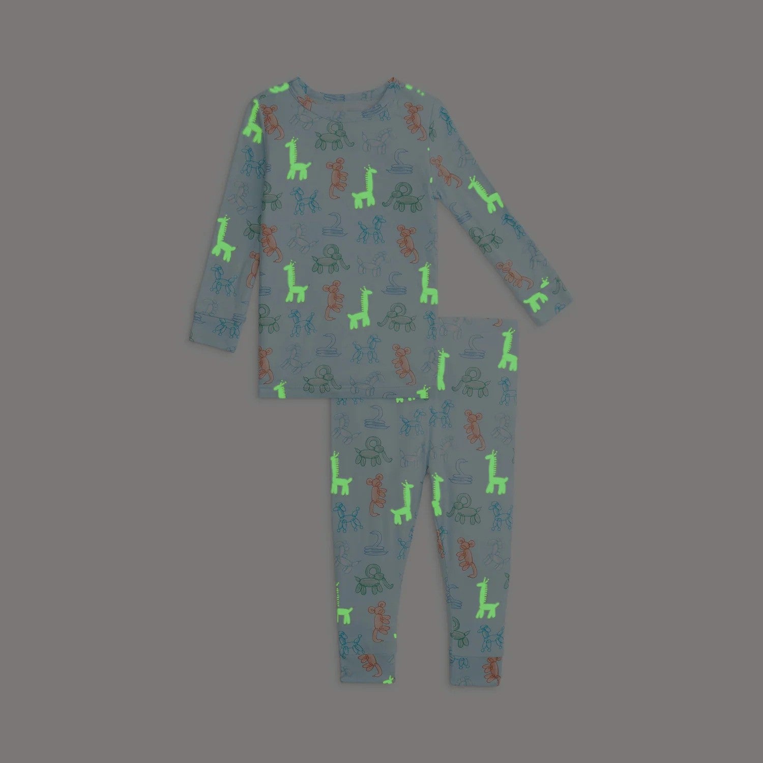 Magnetic Me Blue Party Animals Glow In The Dark Magnetic Modal Long Sleeve PJ Set