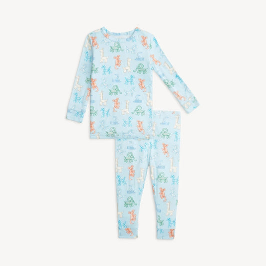 Magnetic Me Blue Party Animals Glow In The Dark Magnetic Modal Long Sleeve PJ Set