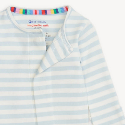 Magnetic Me Blue Stripe Organic Cotton Magnetic Footie