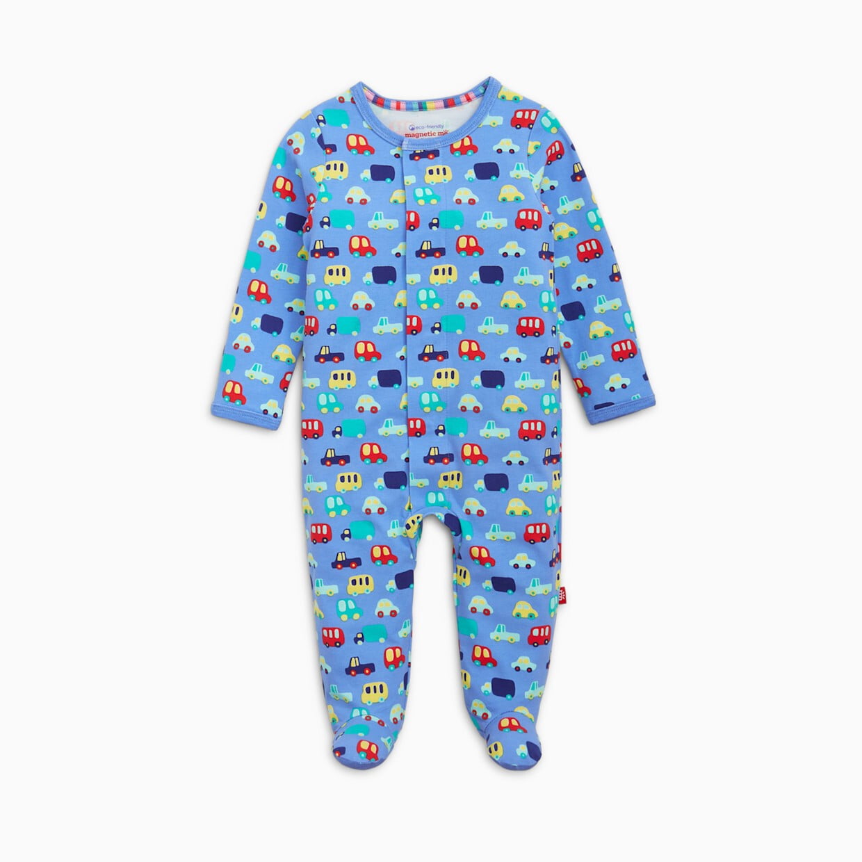 Magnetic MeMagnetic Me Cloud Stretch Footie - Blue CarsBabysupermarket