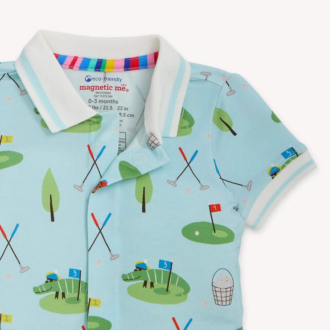 Magnetic Me Boys Apparel / Outfits / Infant Magnetic Me Gopher It Magnetic Modal S/S Short Polo Romper