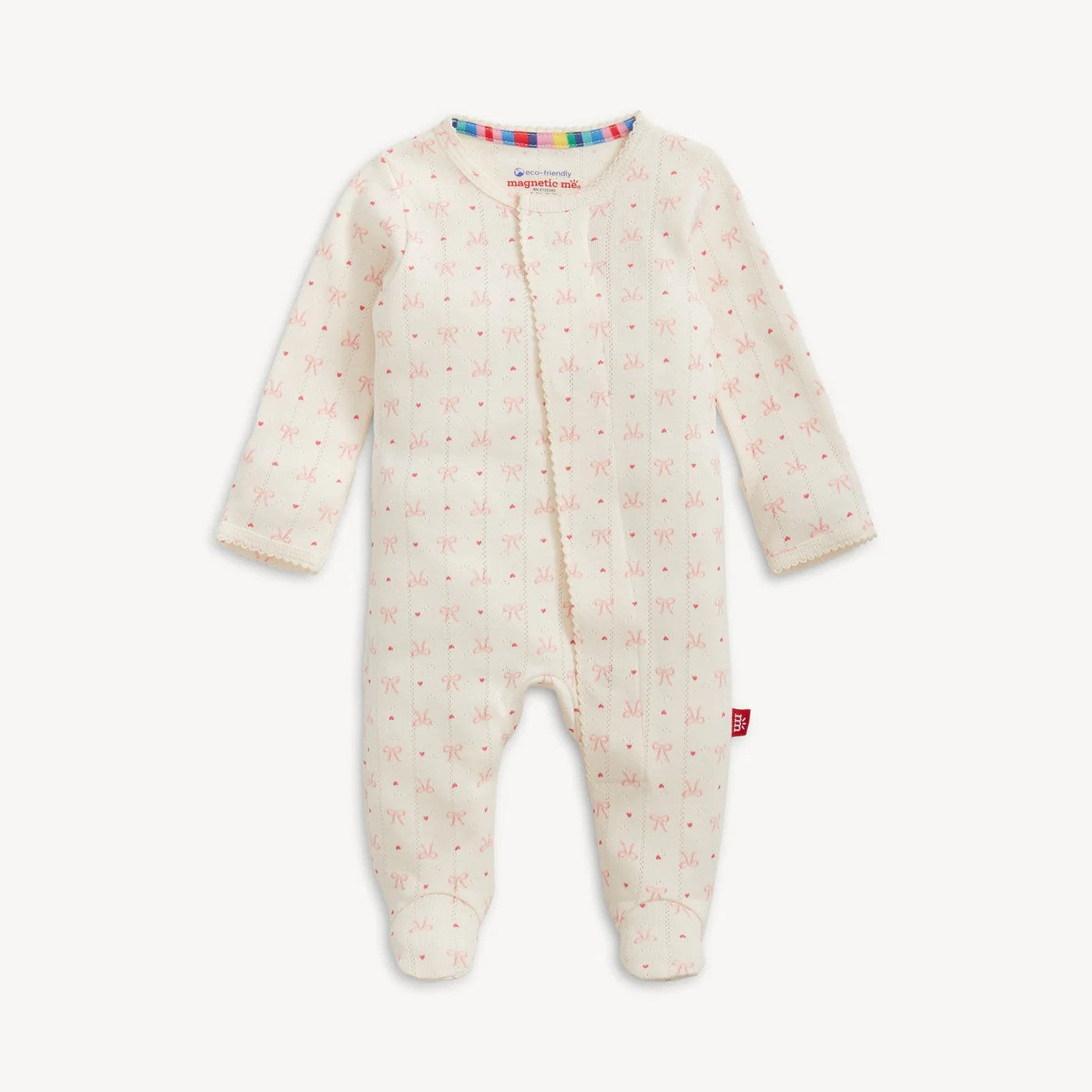 Magnetic MeMagnetic Me Heart & Bow Magnetic Pointelle FootieBabysupermarket