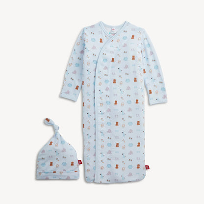 Magnetic Me Girls Apparel / Gowns / Infant Magnetic Me Nursery Nostalgia Blue Magnetic Modal Gown + Hat Set
