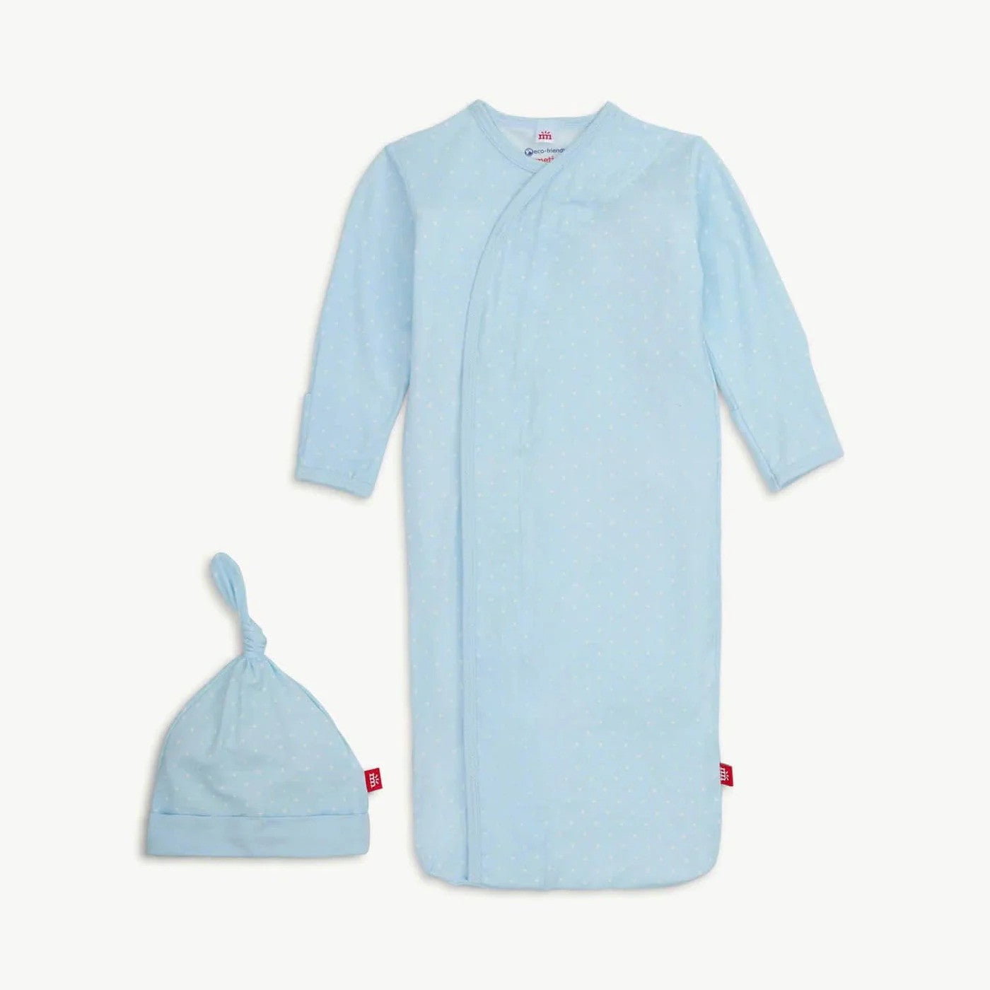 Magnetic Me Boys Apparel / Gowns / Infant Pin Dot Blue / NB-3Mo Magnetic Me Pin Dot Blue Gown + Hat Set