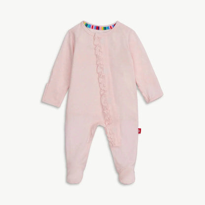 Magnetic Me Pin Dot Pink Ruffle Footie