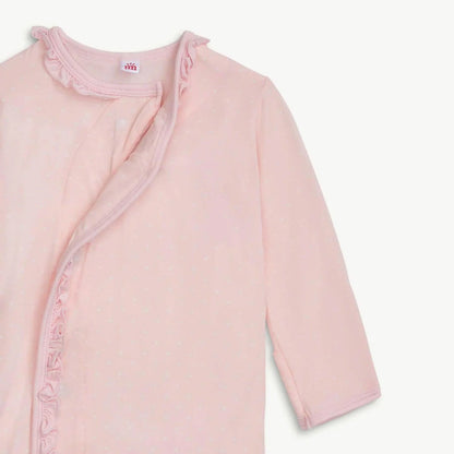 Magnetic Me Girls Apparel / Gowns / Infant Pin Dot Pink / NB-3Mo Magnetic Me Pin Dot Pink Ruffle Gown + Hat Set