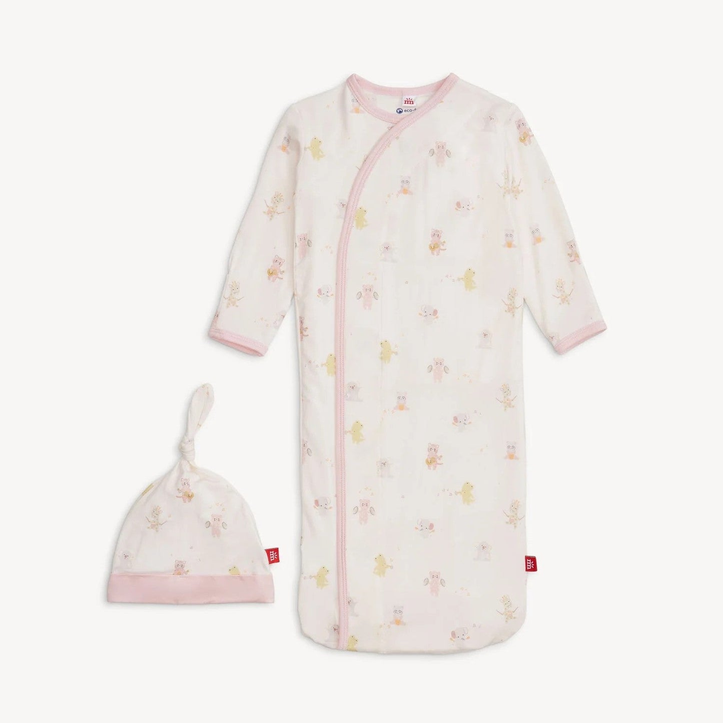 Magnetic Me Girls Apparel/Gowns/Infant nb-3-mo Magnetic Me Pink Baby Beats Modal Magnetic Gown + Hat Set