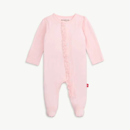 Magnetic Me Girls Apparel / Sleepwear / Infant Magnetic Me Pink Dogwood Modal Magnetic Footie w/Ruffles