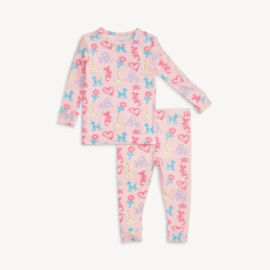 Magnetic Me Pink Party Animals Glow In The Dark Magnetic Modal Long Sleeve PJ Set